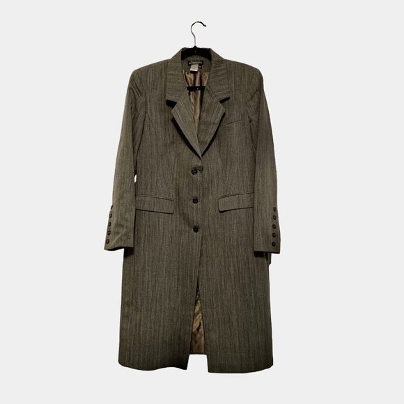 J Peterman Coat Vintage Womens Size 10 Wool Below Knee Button Up Notch Collar - Picture 2 of 11